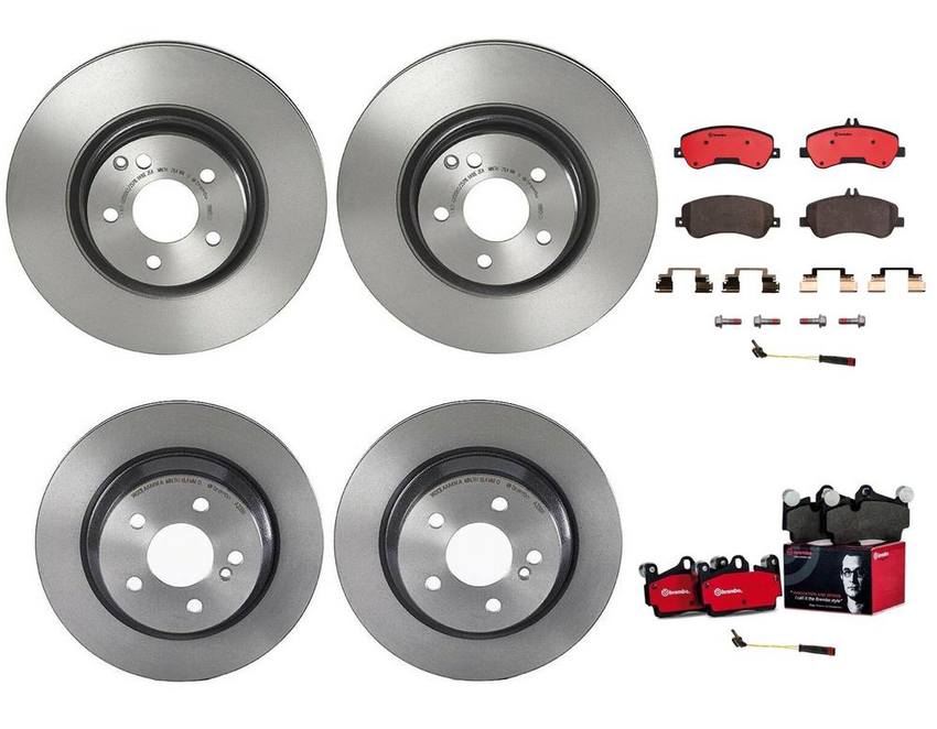 Mercedes Brakes Kit - Pads & Rotors Front and Rear (330mm/300mm) (Ceramic) 2115401717 - Brembo 3805529KIT